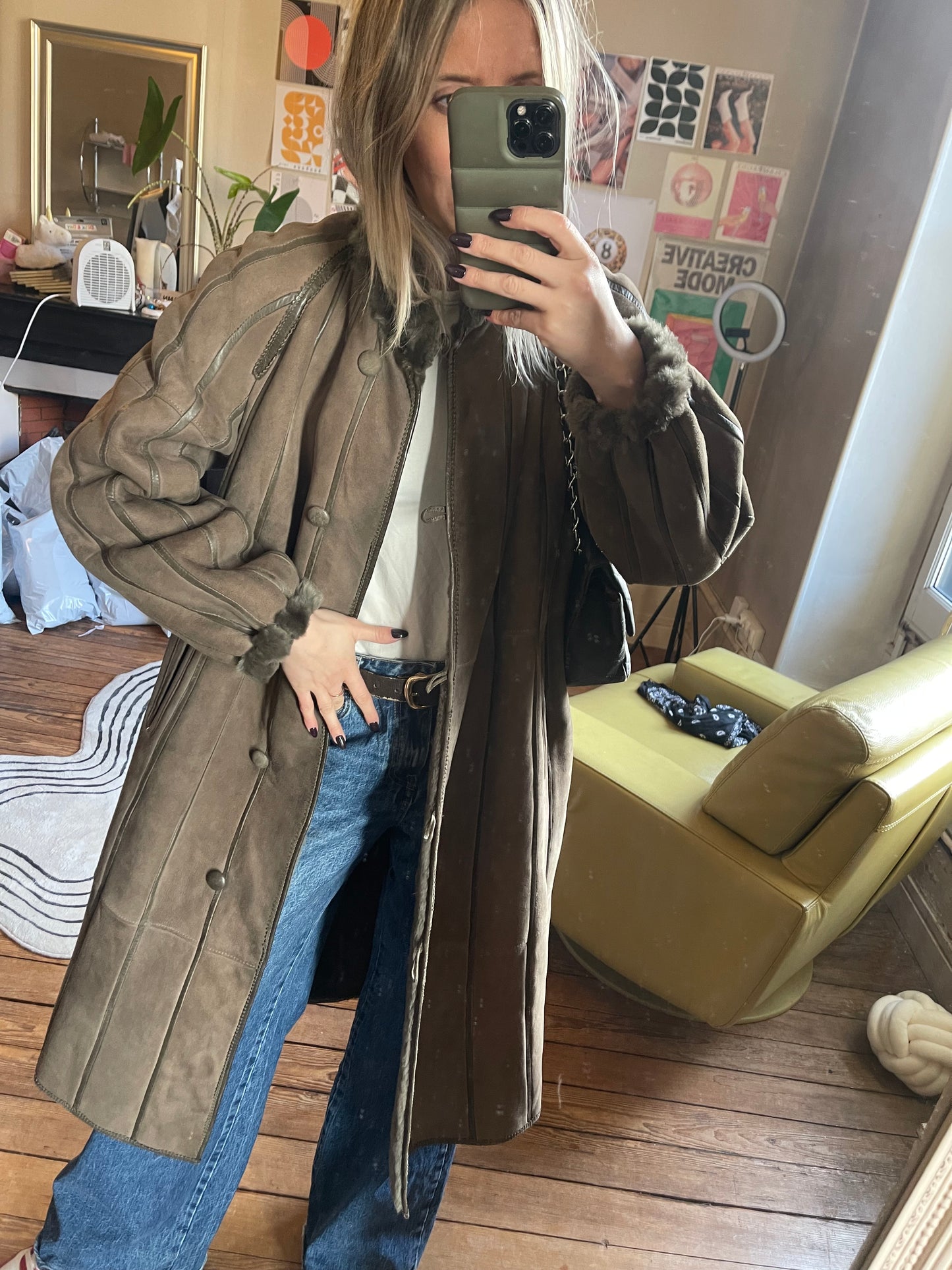 Manteau shearling coat taille 36/38