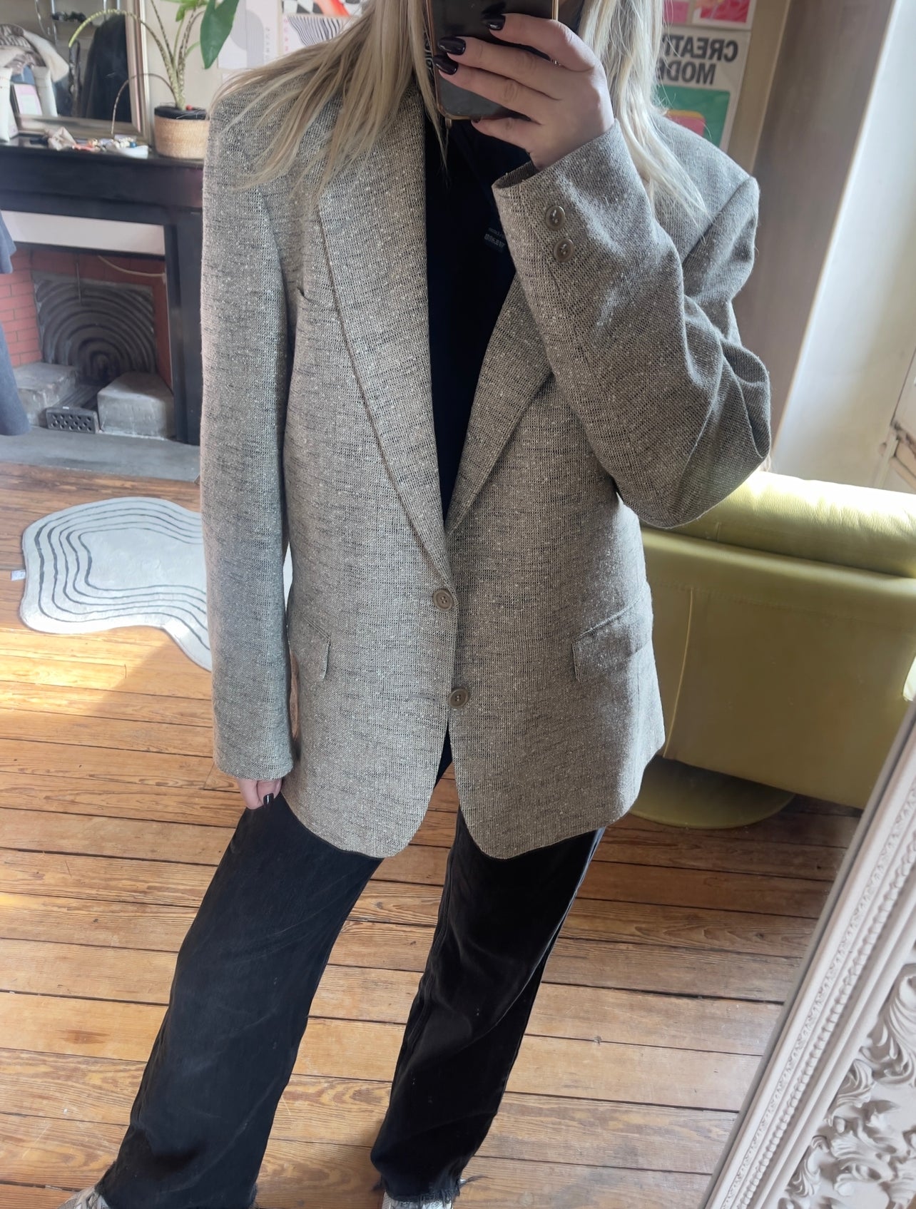 Blazer Oversize en Laine Beige – Élégance Intemporelle par Cacharel