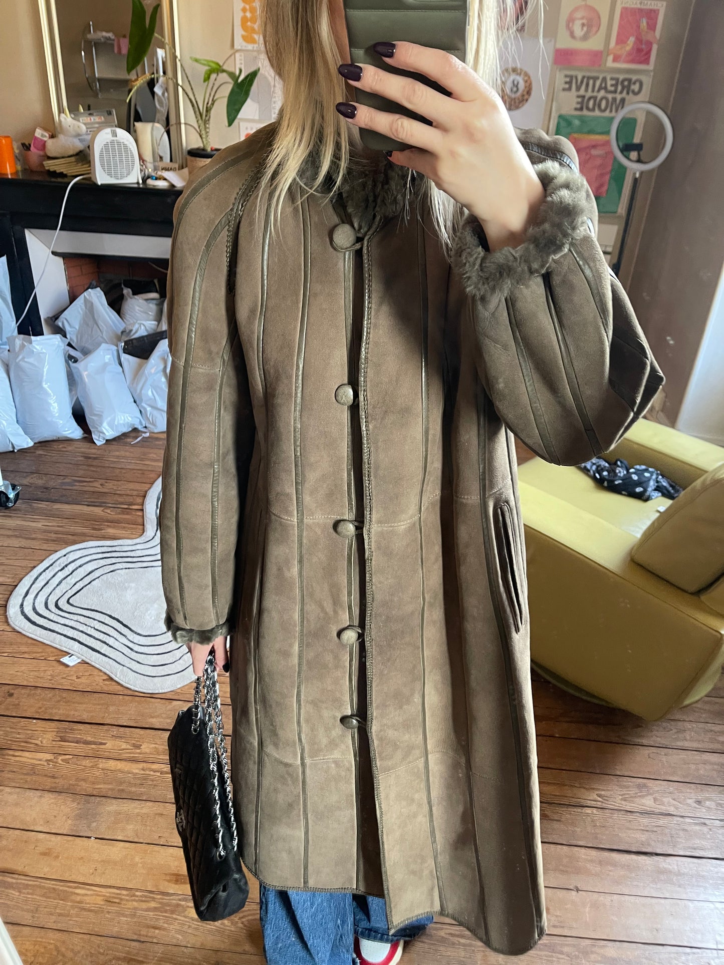 Manteau shearling coat taille 36/38