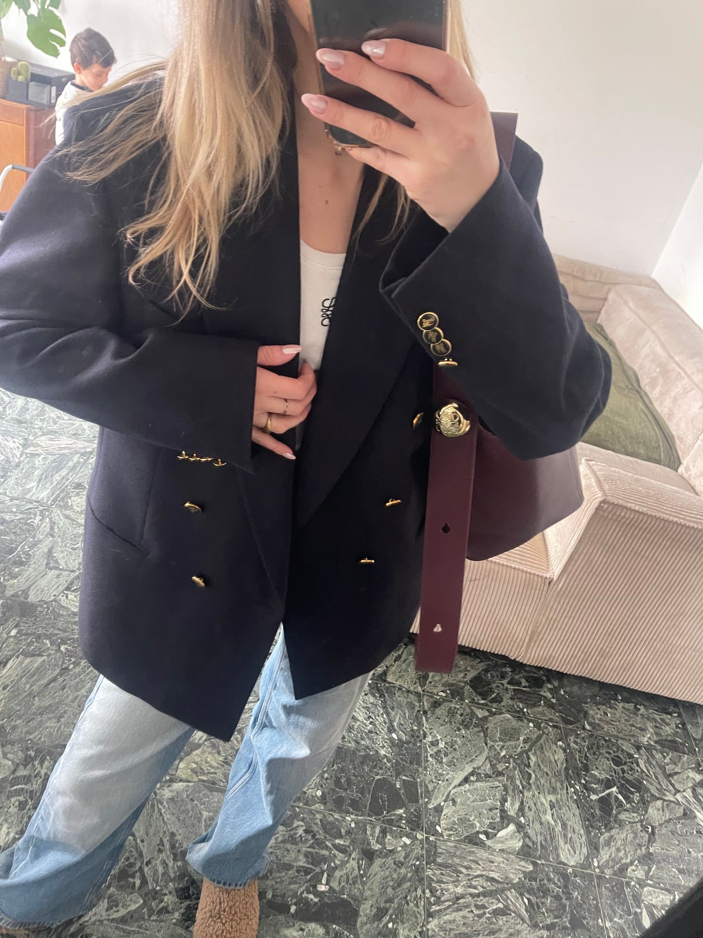 Blazer oversize Burberry à double boutonnage – Élégance intemporelle (taille 36/38)