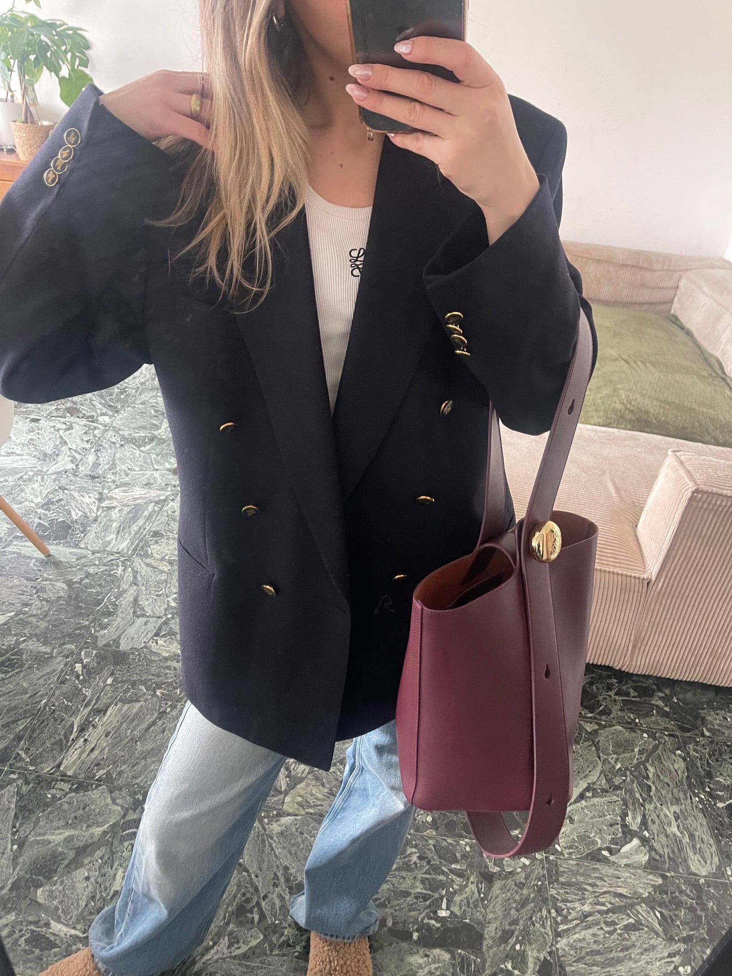 Blazer oversize Burberry à double boutonnage – Élégance intemporelle (taille 36/38)