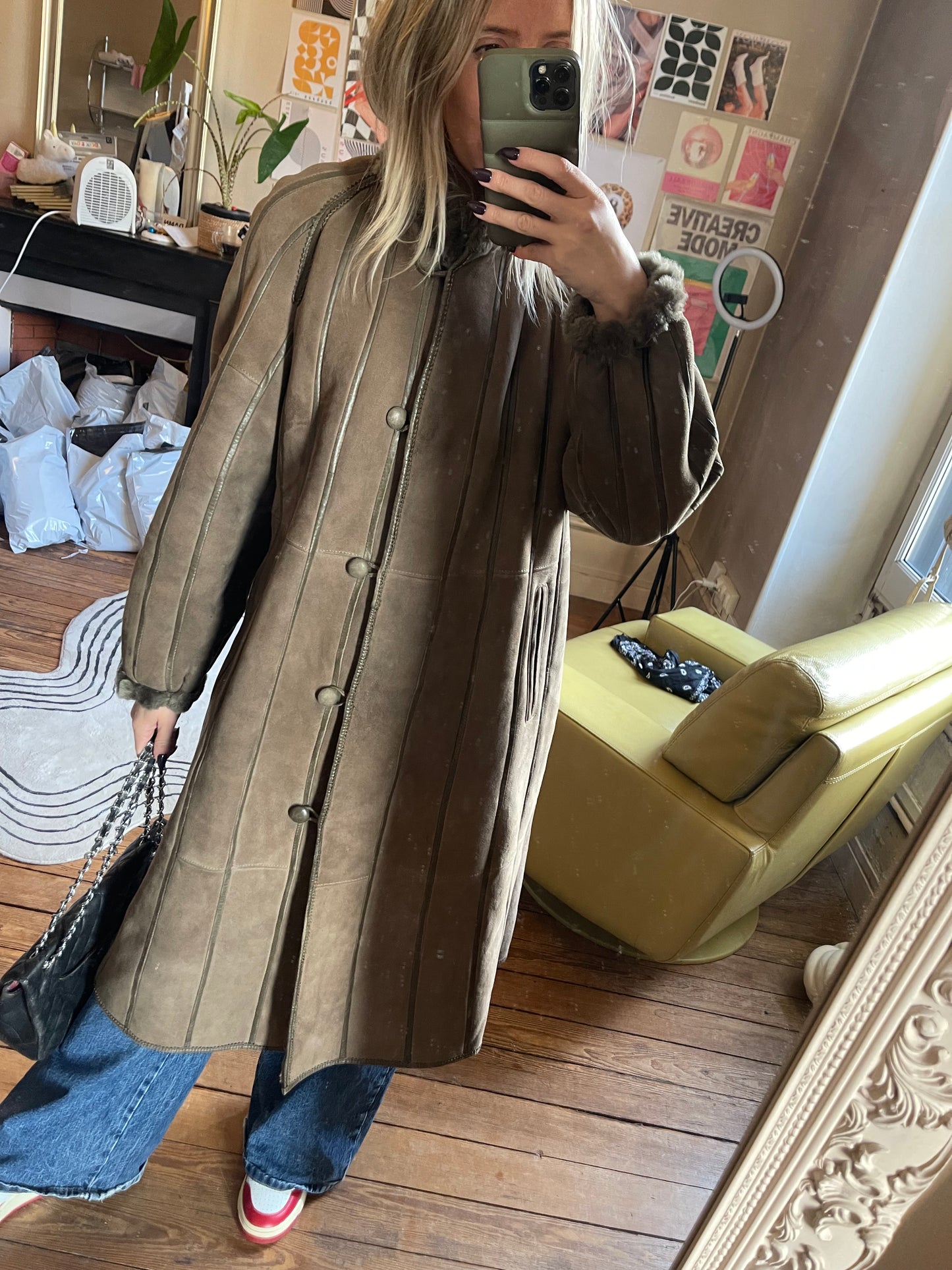 Manteau shearling coat taille 36/38