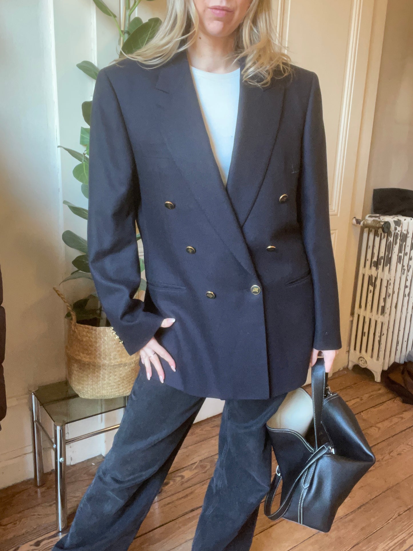Blazer oversize Burberry à double boutonnage – Élégance intemporelle (taille 36/38)