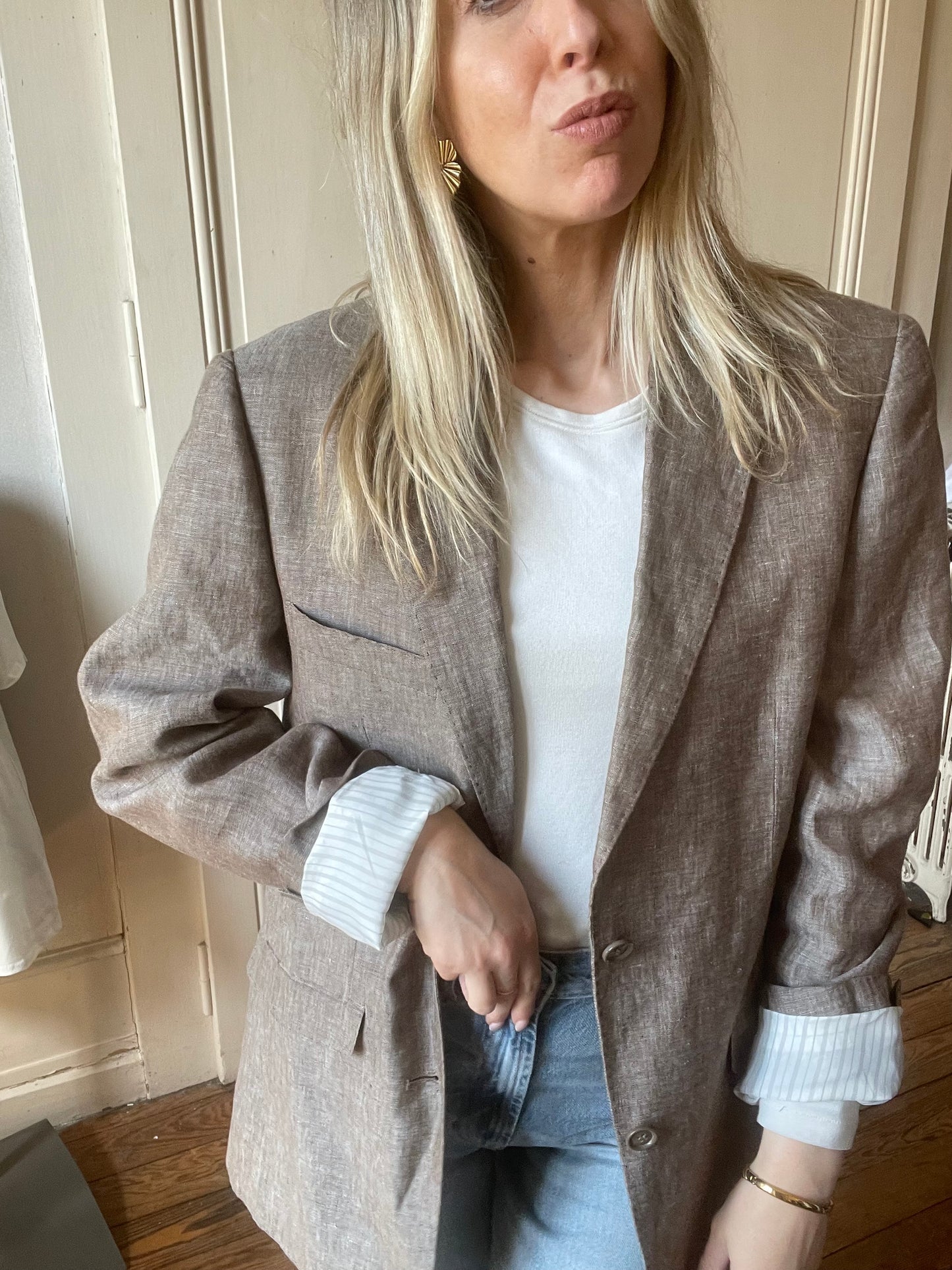 Blazer oversize en lin taille L
