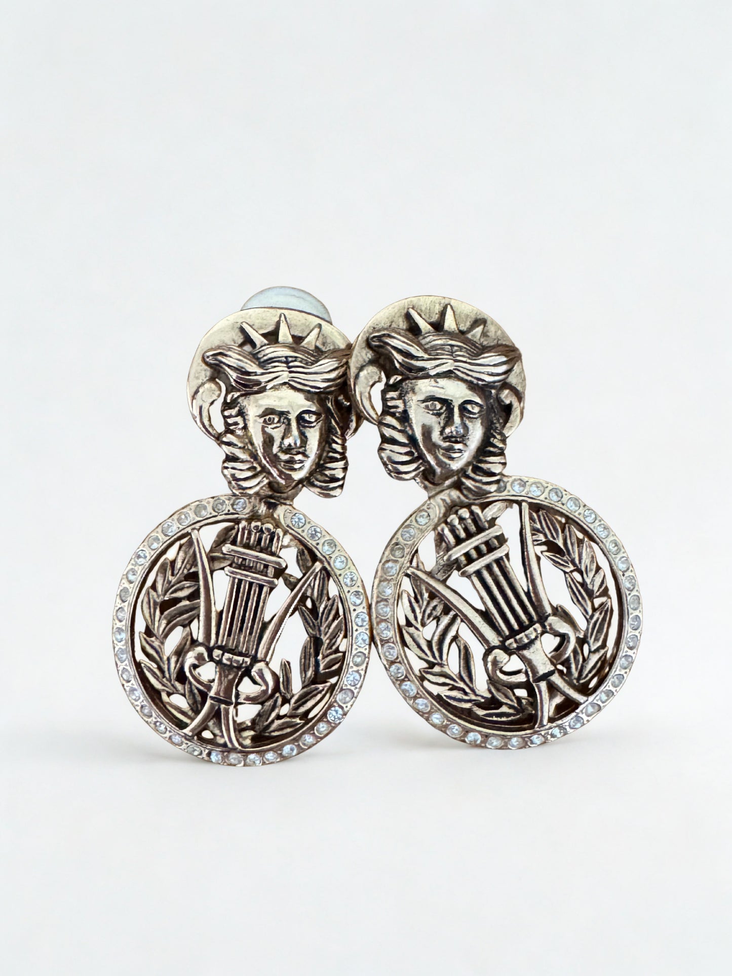Clips d’oreilles vintage – Statue de la Liberté & Torche –