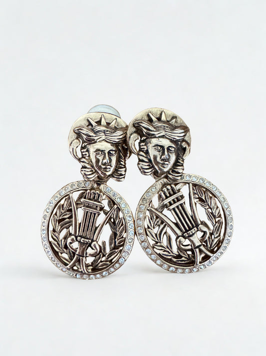 Clips d’oreilles vintage – Statue de la Liberté & Torche –