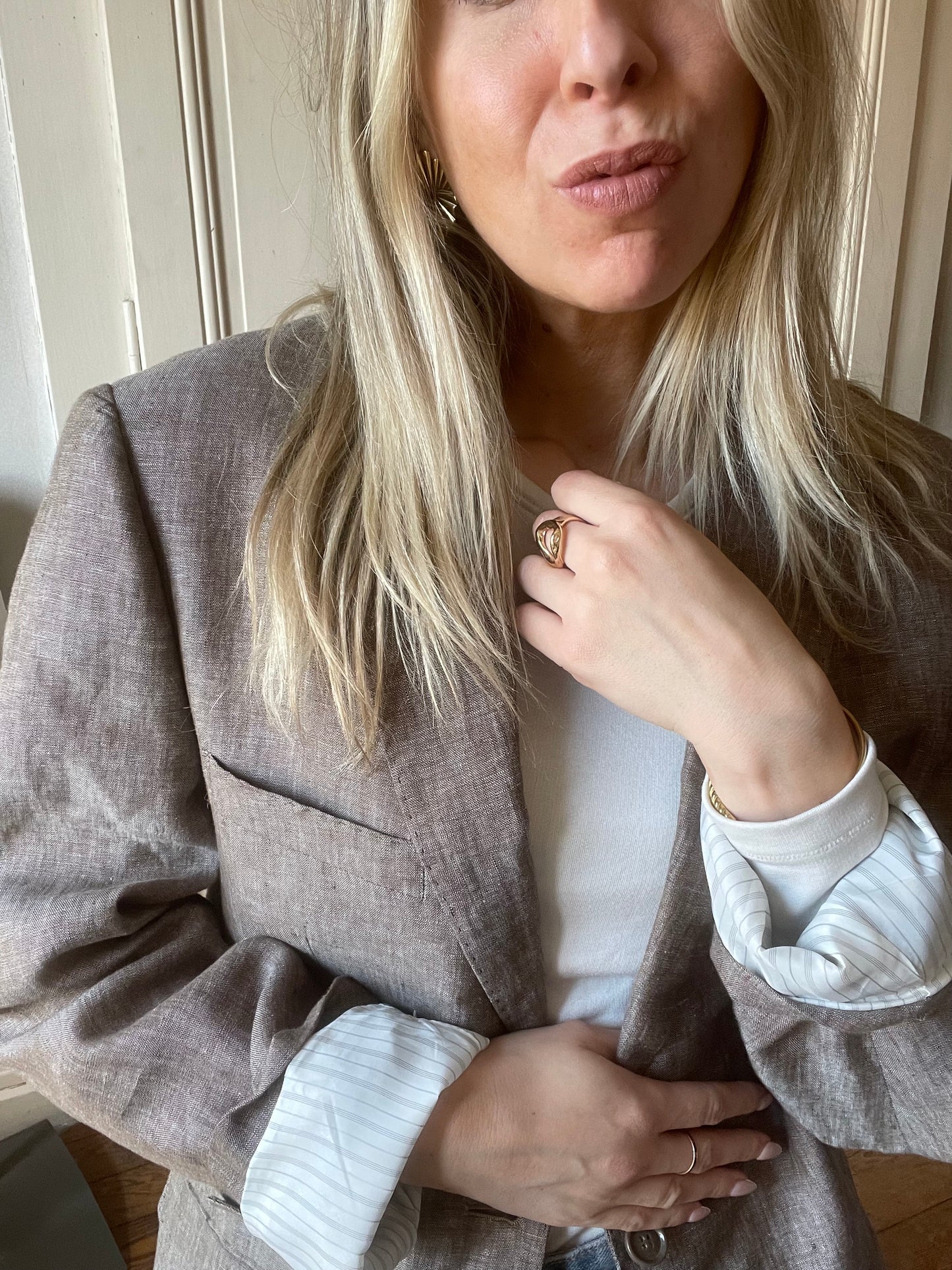 Blazer oversize en lin taille L