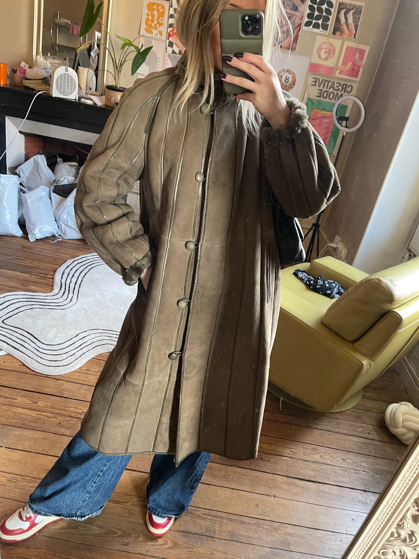 Manteau shearling coat taille 36/38