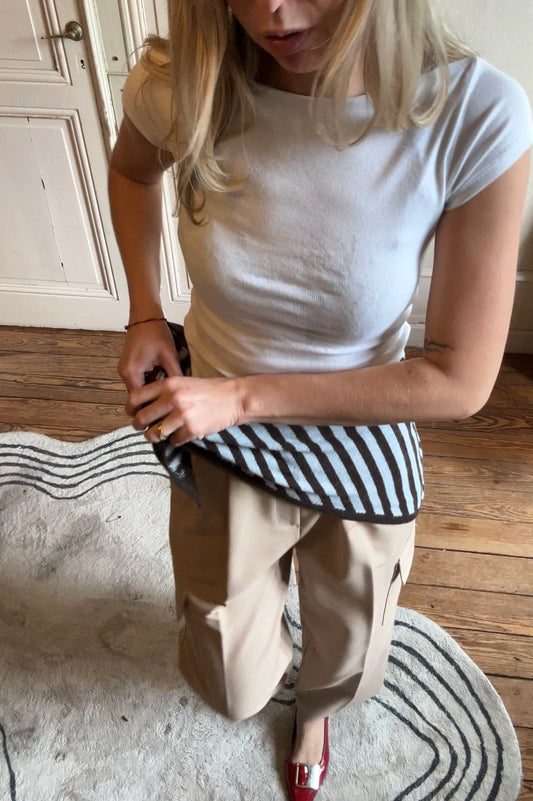 Foulard laine et cachemire - noir marron (neuf avec étiquette)