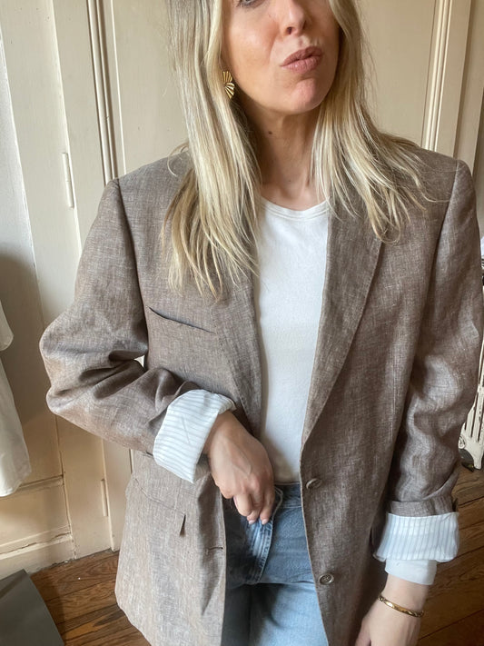 Blazer oversize en lin taille L